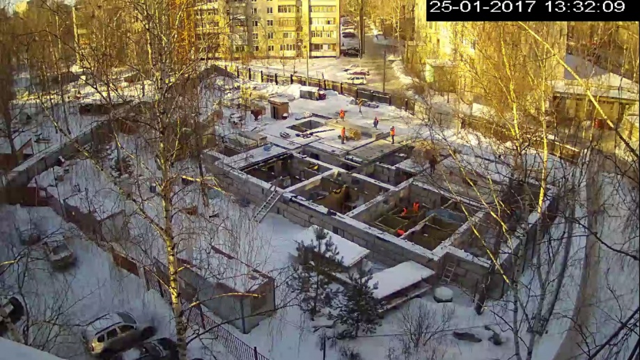 25.01.2017 Монтаж плит перекрытия, устройство перегородок в подвале