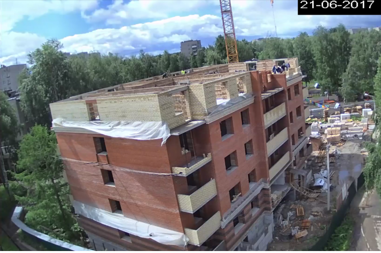 21.06.2017: Завершение работ по устройству стен 5-го этажа