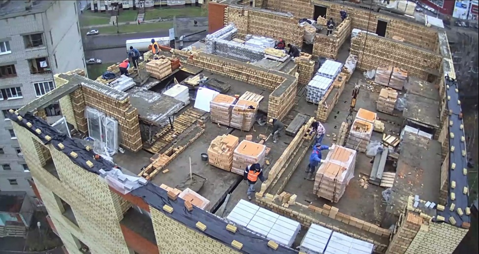 13.11.2017: завершение работ по устройству стен 10-го этажа