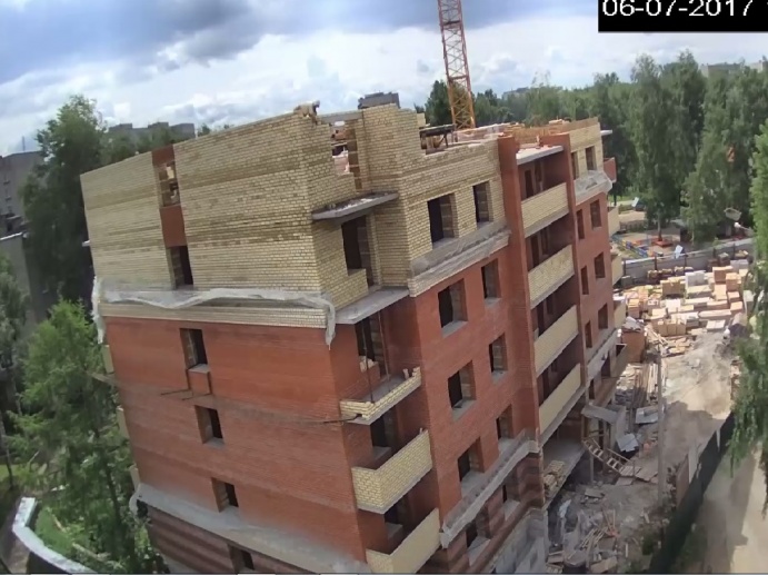 06.07.2017: Устройство наружных стен 6-го этажа