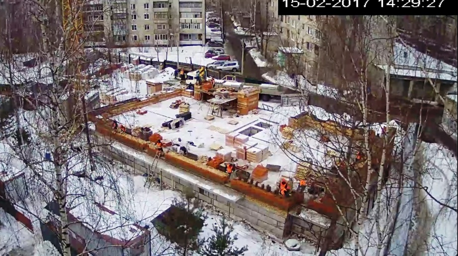 15.02.2017 Устройство наружных стен в осях А-Б