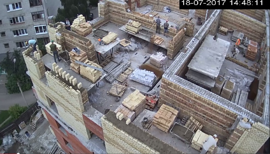 18.07.2017: Завершение работ по устройству стен 6-го этажа