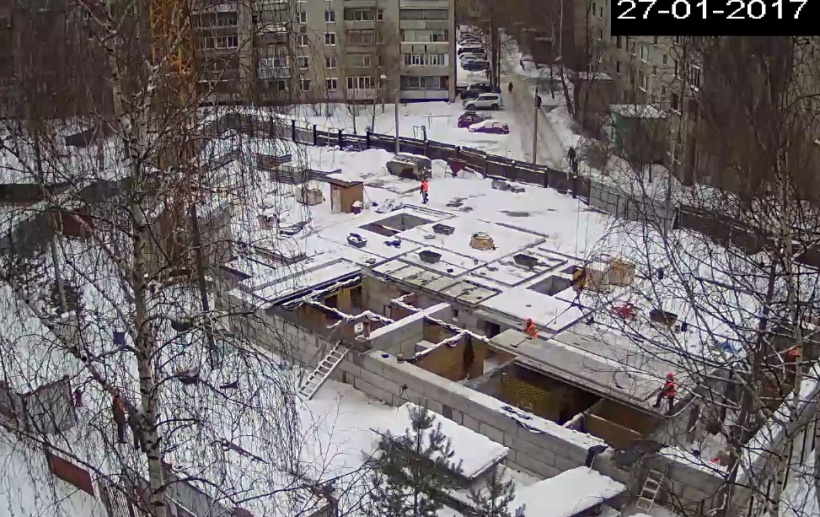 27.01.2017 Монтаж плит перекрытия подвала в оси 8-9 А-Г