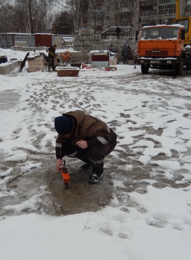 14.11.2016 Испытание прочности бетона фундаментной плиты