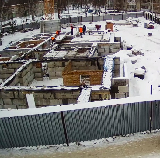 19.01.2017 Монтаж плит перекрытия подвала в осях 2-8 Г-К