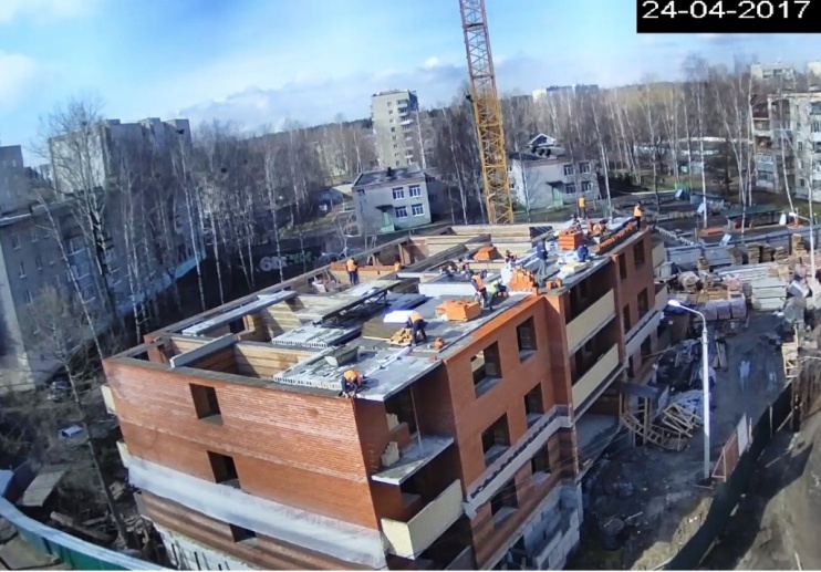 24.04.2017: Монтаж плит перекрытия 3-го этажа