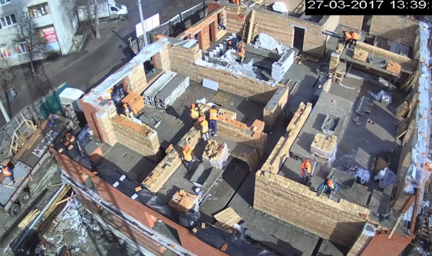 27.03.2017 Завершение возведения внутренних несущих стен 2-го этажа